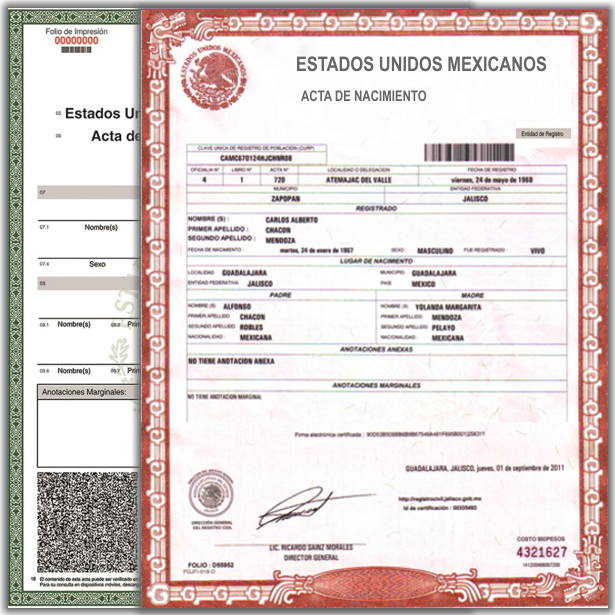 Acta de Nacimiento en Linea Oaxaca